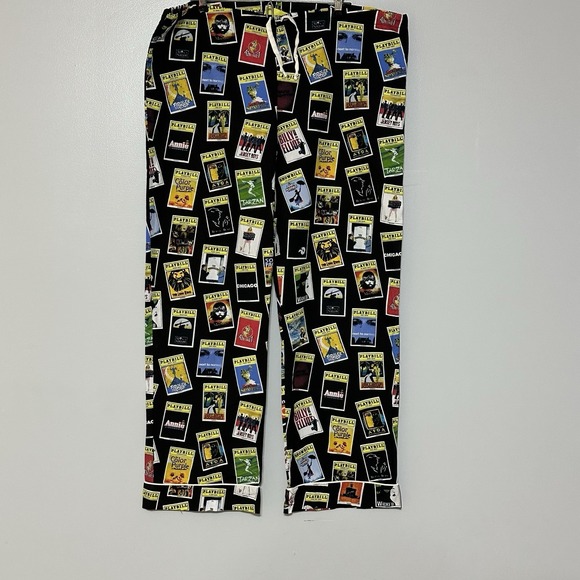 PLAYBILL Brand Men's XL 2 Piece 'PJ' Pajama Set Black w/Broadway Programs - Picture 8 of 14